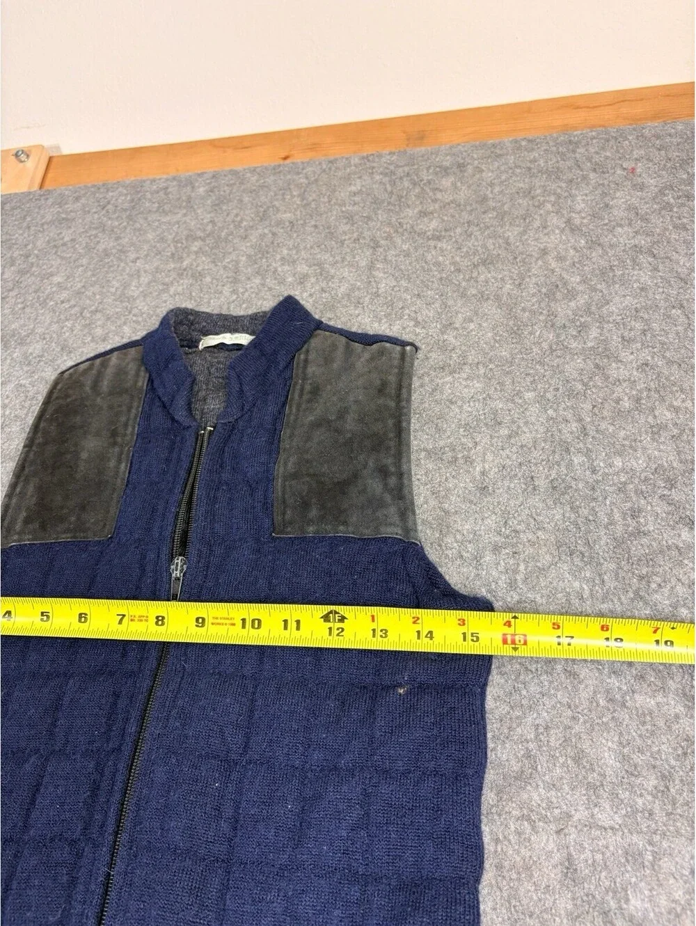 Vintage Mark Saddler Wool Quilted Gilet Vest Size Small 50s 60s